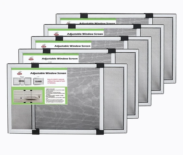 Main image of Expandable Window Screen Large Adjustable Window Screens 19.8''H X 28-52W 5 Pack Replacement Window Screen for Window