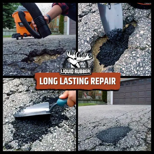 Alt view image 4 of 6 - Asphalt Patch, Cold Patch for Driveways & Potholes, 44lb Pail Drive-Ready in 48 Hours Ready-to-Use Asphalt Repair, No Mixing, Waterproof, All-Weather Cold Patch for Parking Lots and Roads