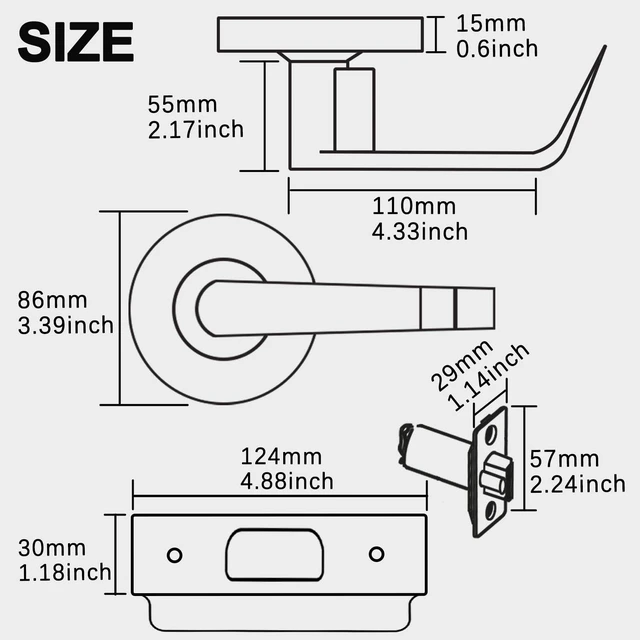 Alt view image 4 of 7 - Privacy Commercial Door Locks for Bathroom, Heavy Duty Grade 2 Lever 2-3/4''Backset, With Indicator, Non-Handed, UL 3 Hour Fire Rated, ADA Compliant, Satin Chrome Finish 26D, X-XG-BK-70