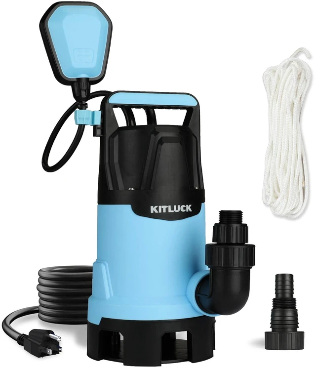 Main image of Submersible Water Pump, 1-1/4HP 4500GPH High Flow Sump Pump with Float Switch, 23ft Power Cord, Portable Utility Water Pump for Swimming Pool, Garden Pond, Flood Basement, Tub Water Removal