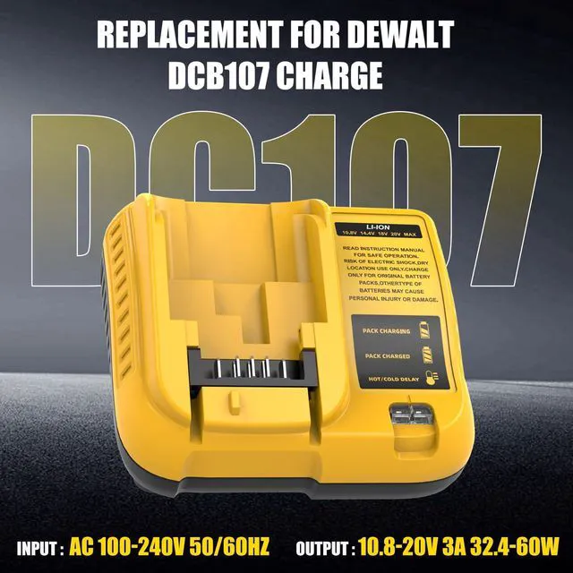 Alt view image 3 of 7 - 2 Packs 12000mAh Replacement for Dewalt 20V Battery and Charger Combo Kit Compatible with Dewalt 20V Max Battery DCB208 DCB207 DCB206 DCB204 DCB203 DCB202 DCB201 and DCB107 Charger
