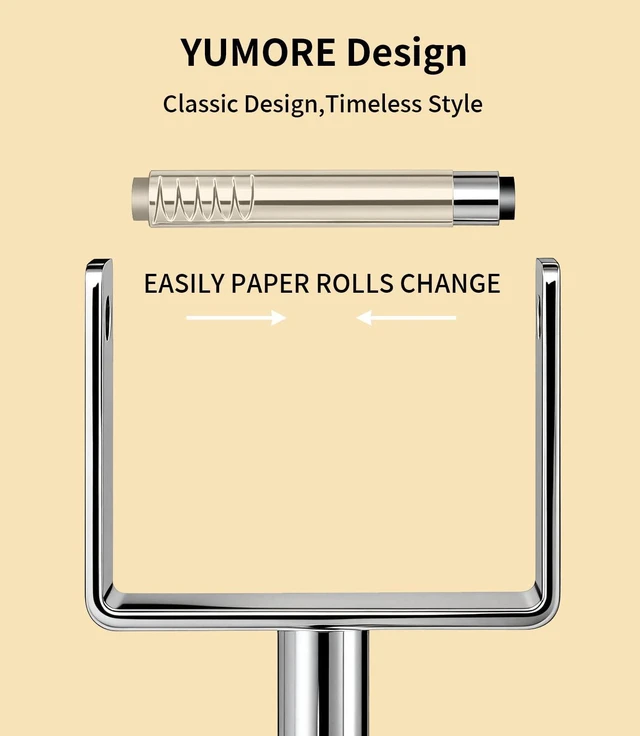 Alt view image 4 of 7 - Heavy Duty Toilet Paper Holder Stand, Extra-Weighted Base No Tipping Stainless Steel Toilet Paper Stand, Free Standing Floor Tissue Roll Holder for Bathroom, Chrome 200UP