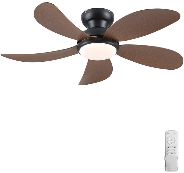 Main image of 42" Brown Modern Low Profile Ceiling Fans with Lights and Remote Super Large Airflow with 6 Wind Speeds, Reversible, Dimmable 3 CCT LED, 30W Noiseless DC Motor,Timer, for Bedroom Kitchen