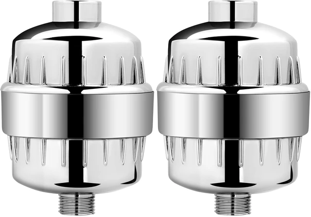 Main image of High Output Universal Shower Filter with Replaceable Multi-Stage Filter Cartridge Transform Itching, Eczema & Acne into Glowing Hair, Nails & Skin Fast - Chrome (SF220) (Pack of 2)