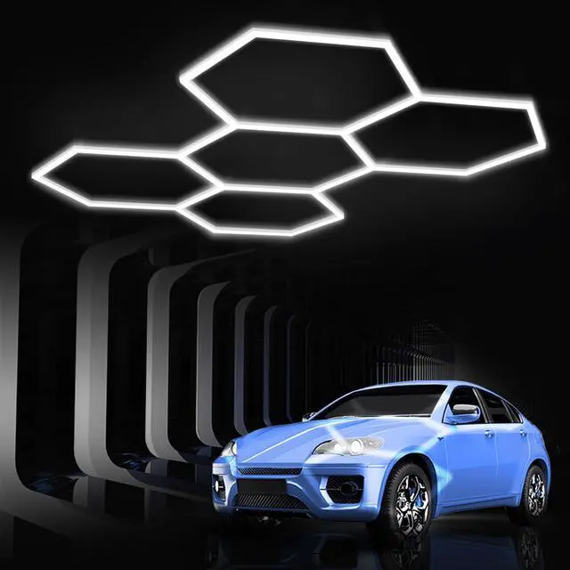 Main image of Hexagon Garage Lights: Hexagon led Gym Lights 26520LM DIY LED Shop Light Car Detailing Ceiling Light for Basement Warehouse Workshop Barbershop Car Care Wash Room Auto Beauty 6500K