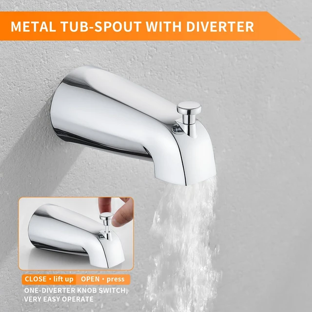 Alt view image 6 of 7 - Tub Shower Faucet Set With Head & Spout Chrome