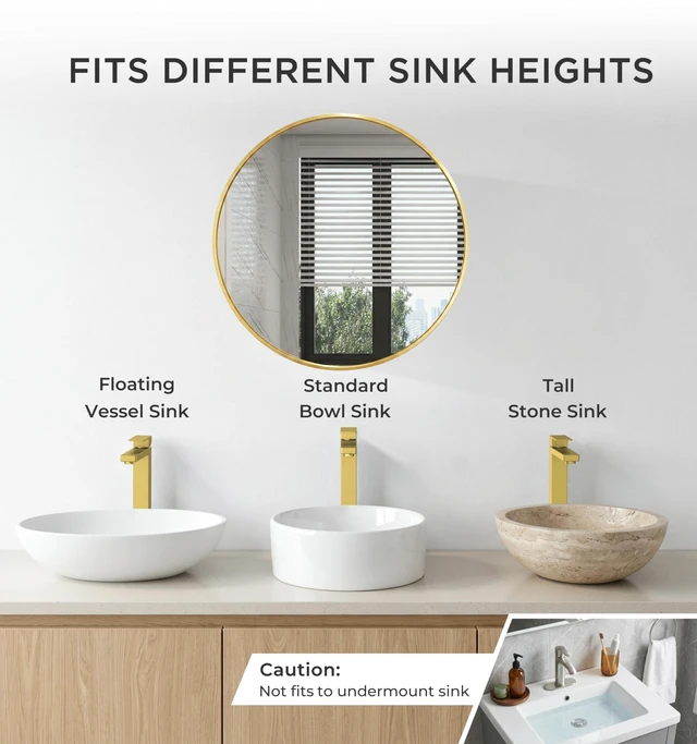 Alt view image 3 of 7 - Vessel Sink Faucet Single Hole, Brushed Gold Tall Bathroom Faucets Modern Tall Single Handle Space Saving Design, with Pop up Drain for Basin Bowl Vanity Lavatory Residential/Commercial Use