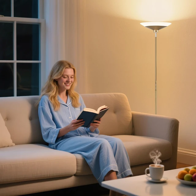 Alt view image 5 of 7 - Torchiere Floor Lamp - 72" Tall LED Standing Lamp with Remote/Button Control, 1800Lm, 3000-6500K, 30W Dimmable Modern Corner Floor Light for Living Room Bedroom Office Apartment, Golden