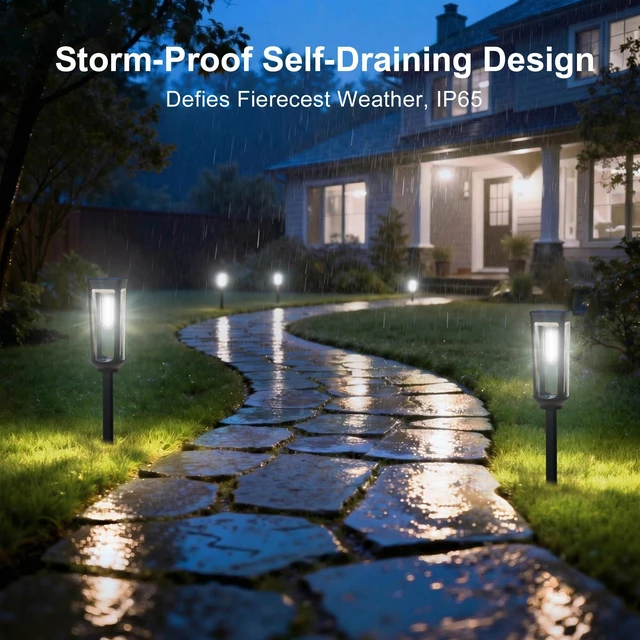 Alt view image 5 of 7 - Solar Pathway Lights Outdoor Waterproof, 12 Pack Solar Walkway Lights Solar Light outdoor for Lawn Yard Garden Patio Driveway Decor Landscape, Cool White