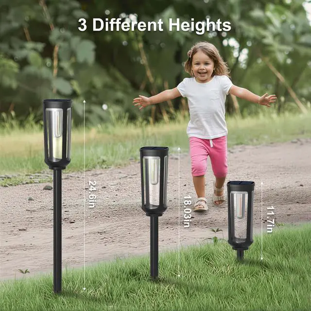 Alt view image 6 of 7 - Solar Pathway Lights Outdoor Waterproof, 12 Pack Solar Walkway Lights Solar Light outdoor for Lawn Yard Garden Patio Driveway Decor Landscape, Cool White