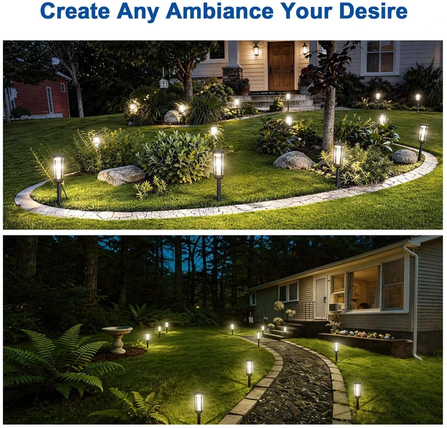 Alt view image 7 of 7 - Solar Pathway Lights Outdoor Waterproof, 12 Pack Solar Walkway Lights Solar Light outdoor for Lawn Yard Garden Patio Driveway Decor Landscape, Cool White