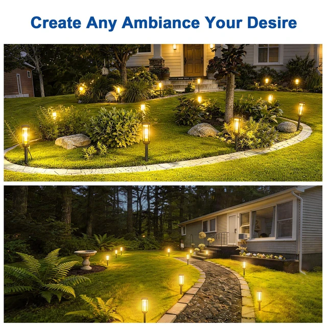 Alt view image 7 of 7 - Solar Pathway Lights Outdoor Waterproof, 12 Pack Solar Walkway Lights Solar Light outdoor for Lawn Yard Garden Patio Driveway Decor Landscape, Warm White