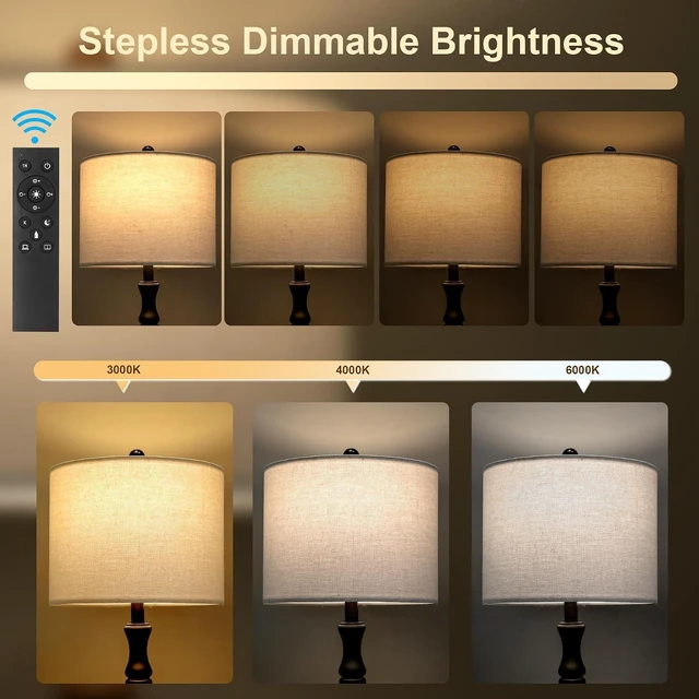 Alt view image 4 of 7 - 62" Rustic Farmhouse Floor Lamp Dark Brown with Remote & Dimmable 9W Bulb, 3 Color Temperatures Resin Standing Lamp, Retro Tall Lamp for Living Room, Bedroom, Nursery, Office, Reading Nook