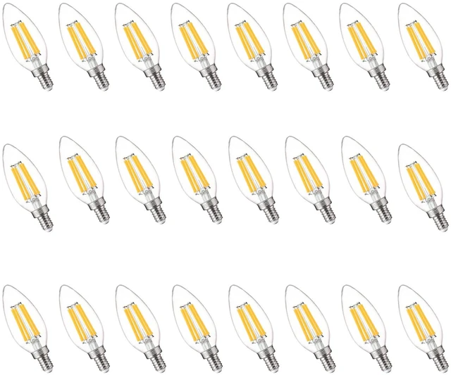 Main image of 100W Equivalent LED Candelabra Bulbs, 800LM Dimmable B11 E12 LED Chandelier Light Bulbs, 5.5W, 3500K Netural White, 24 Pack