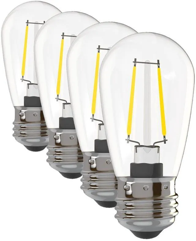 Main image of 60 Pack Dimmable 2W S14 Replacement LED Bulbs, 2700K Warm White Waterproof Outdoor String Lights Vintage LED Filament Bulb, Shatterproof E26 Screw Base Edison Light Bulbs
