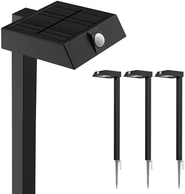 Main image of Solar Pathway Lights, 4 Pack Metal Motion Sensor Outdoor Lights 300LM Bright Landscape Lights, All-Night Lighting, IP65 Waterproof Garden Light for Yard, Driveway & Walkway, Warm/Cool White