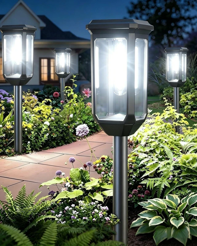 Main image of Solar Pathway Lights Outdoor 2 Pack, Bright Solar Garden Lights