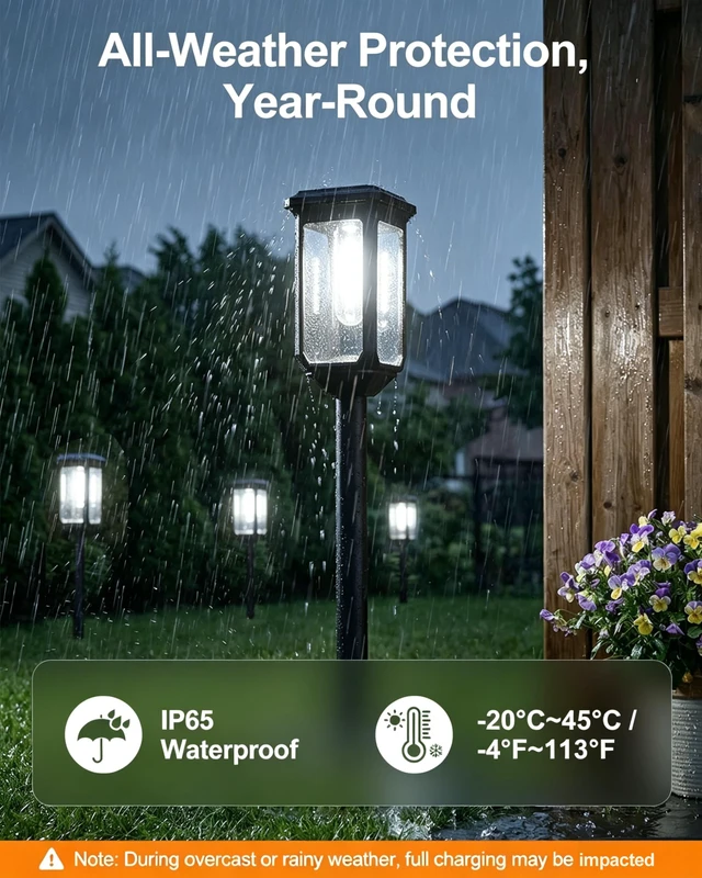 Alt view image 3 of 7 - Solar Pathway Lights Outdoor 2 Pack, Bright Solar Garden Lights