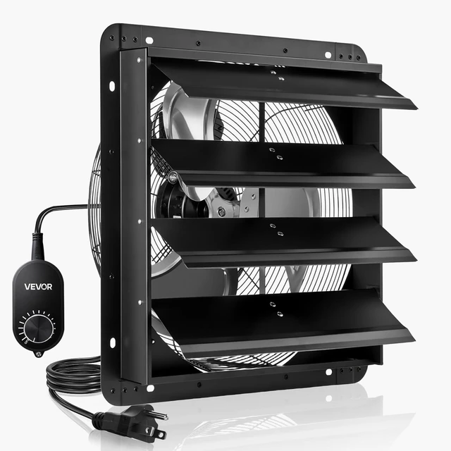 Main image of 18 in Shutter Exhaust Fan Wall-Mount Automatic Louvers Variable Speed, Sturdy Steel Housing, Low Noise, AC Motor, 3051 CFM Ventilation and Cooling for Attic, Garage, Barn, Greenhouse, Workshop