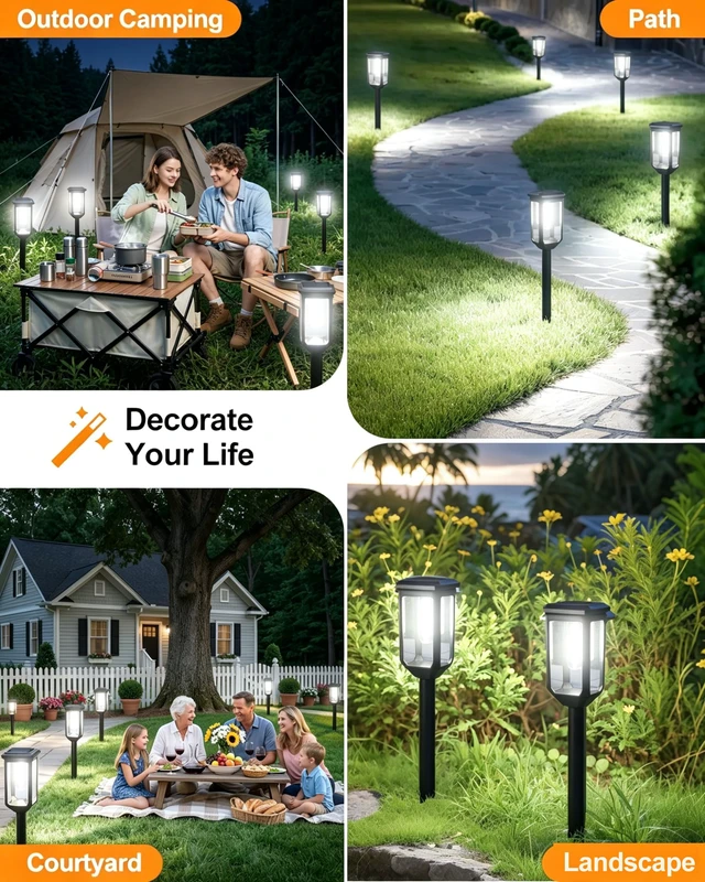 Alt view image 7 of 7 - Solar Pathway Lights Outdoor 2 Pack, Bright Solar Garden Lights