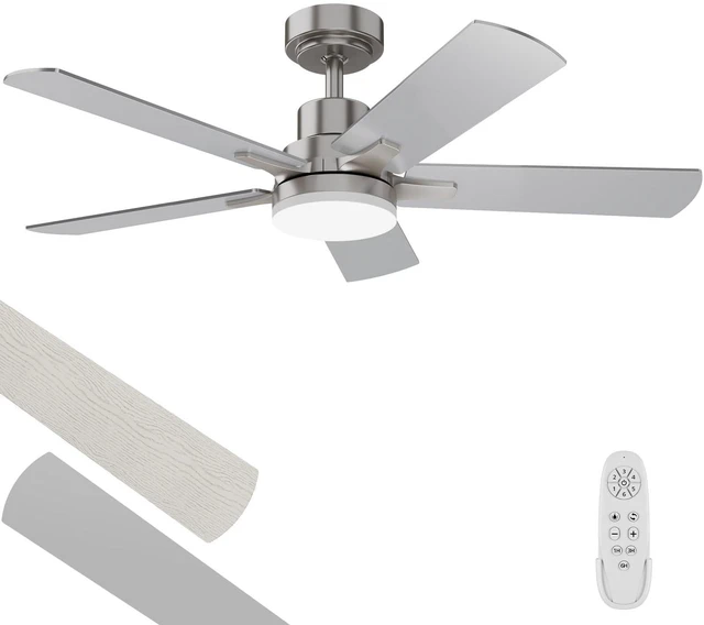 Main image of Ceiling Fan with Light 42-Inch, Remote Control Reversible DC Motors, 3CCT Dimmable Timer Noiseless, White Ceiling Fan for Bedroom Living Room, Indoor&Outdoor ETL Listed