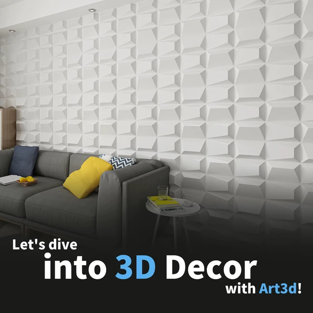 Alt view image 7 of 7 - Decorative 3D Wall Panel, 32 Sq.FT PVC Interior Wall Decor for Living Room, Bedroom, Lobby, Office, Shopping Mall, White
