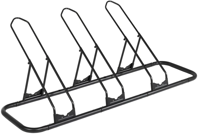 Main image of Bicycle Floor Parking Rack Stand - for Mountain MTB Road Bike - Indoor Home Garage Storage - Adjustable for 3 Fat Bikes