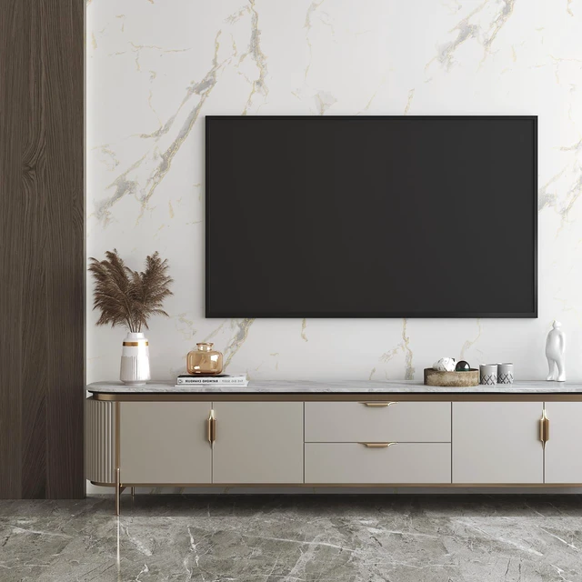 Alt view image 4 of 7 - Marble Contact Paper 160 x 36 Inch Wide White and Gold Marble Countertop Peel and Stick Waterproof Contact Paper Marble Wallpaper Peel and Stick for Wall Countertops Desk Removable Vinyl Roll