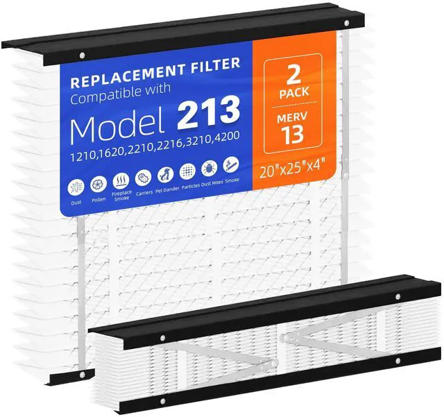 Main image of 2 Pack 213 Replacement Filter,MERV 13,Compatible with AprilAire 213 Whole House Air Purifiers Models,1210,1620,2210,2216,3210,4200,HVAC Furnace Filter Replacement,20x25x4 Air Filter