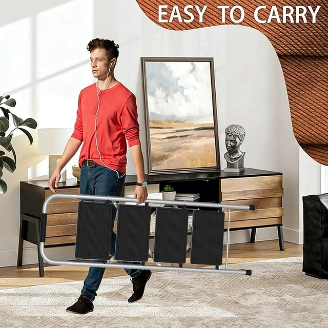 Alt view image 6 of 6 - Step Stool for Adults,4 Step Ladder Folding 330lbs Anti Slip Step Ladder,Foldable Ergonomic Step Stool with Wide Pedal for Home, Kitchen, Office (Sliver)