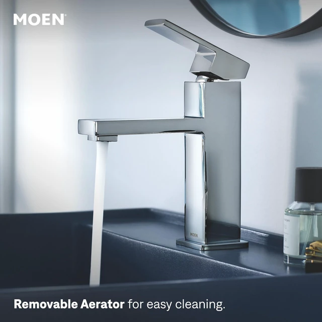 Alt view image 5 of 7 - Revyl Chrome One-Handle Single Hole Modern Bathroom Sink Faucet with Optional Deckplate and Spring Loaded Drain Assembly, 84771