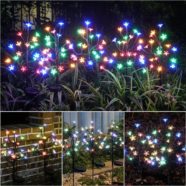 Alt view image 7 of 7 - 8 Pack Solar Lights Outdoor Waterproof, Garden Lights Solar Flowers 2 Modes 160LED, Fairy Garden Decor for Outside, Yard, Patio, Pathway, Lawn Decorations, Gardening Gifts for Women Mom