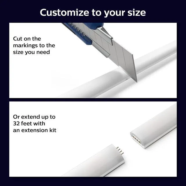 Alt view image 5 of 6 - Indoor 6-Foot Smart LED Light Strip Base Kit with Plug - Flowing Multicolor Effect - 1 Pack - Control with Hue App - Compatible with Alexa, Google Assistant and Apple HomeKit