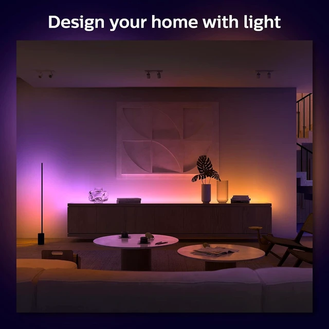 Alt view image 6 of 6 - Indoor 6-Foot Smart LED Light Strip Base Kit with Plug - Flowing Multicolor Effect - 1 Pack - Control with Hue App - Compatible with Alexa, Google Assistant and Apple HomeKit