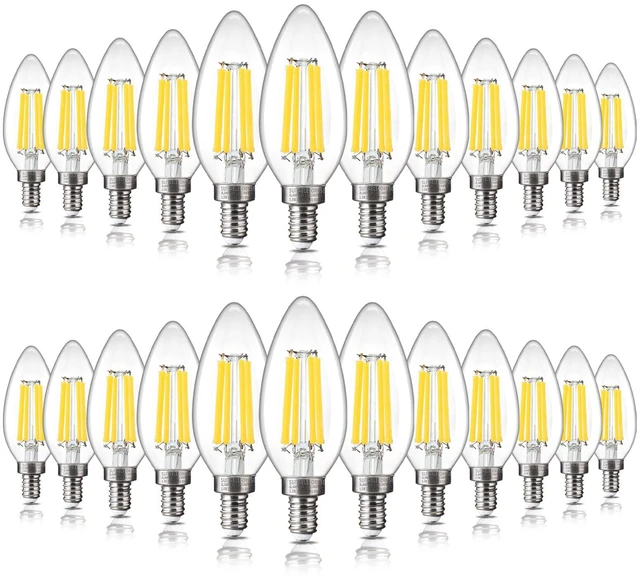 Main image of 24 Pack Chandelier Light Bulbs 100 Watt Equivalent, 800LM Bright Dimmable LED Light Bulb, E12 Base, 5000K Daylight White, B11 Type, 5.5W, Ideal for Living Room, Bedroom, Dining Room