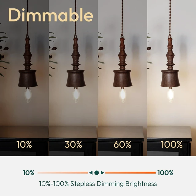 Alt view image 3 of 7 - 24 Pack Chandelier Light Bulbs 100 Watt Equivalent, 800LM Bright Dimmable LED Light Bulb, E12 Base, 5000K Daylight White, B11 Type, 5.5W, Ideal for Living Room, Bedroom, Dining Room