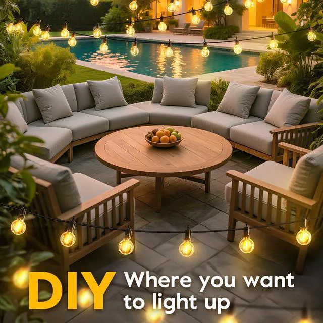 Alt view image 5 of 6 - 158FT Solar String Lights Outdoor Waterproof Solar Powered Patio Lights with Cable Ties and Hooks, 75 LED Shatterproof Bulbs, Commercial Hanging Light for Outside Backyard Garden Decor