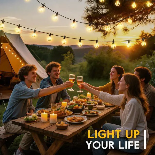 Alt view image 6 of 6 - 158FT Solar String Lights Outdoor Waterproof Solar Powered Patio Lights with Cable Ties and Hooks, 75 LED Shatterproof Bulbs, Commercial Hanging Light for Outside Backyard Garden Decor