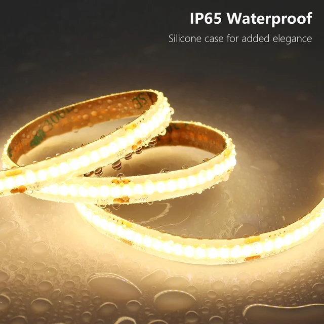Alt view image 2 of 7 - 24V Outdoor COB LED Strip Lights Waterproof 65.6ft with Power Supply 3000K Warm White LED Tape Light Cuttable Adhesive CRI 93 160W for Bedroom Garden Living Room Ceiling, 2 Rolls of 32.8ft