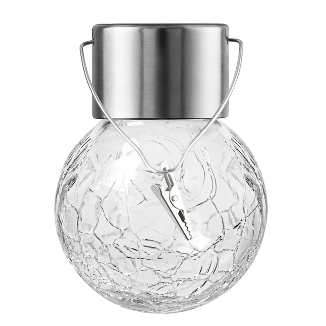 Alt view image 4 of 7 - Solar Lights Outdoor Decorative 32 Pack, Hanging Solar Garden Lights Waterproof, Solar Powered Globe Lantern Cracked Glass Ball Lights for Yard Patio Fence Tree Umbrella Holiday Decoration, Warm White