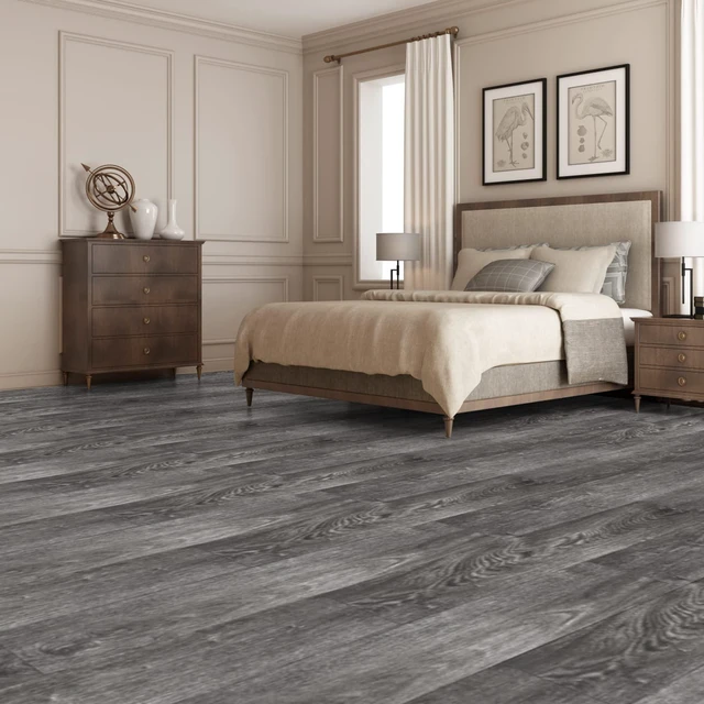 Alt view image 2 of 7 - Wood Texture Peel and Stick Vinyl Floor Planks, 36-Pack, Ebony Cover 54 Sq. Ft, Waterproof, Self-Adhesive, Scratch Resistant, Premium Vinyl, Ideal for Bedroom, Living Room, Kitchen, RV