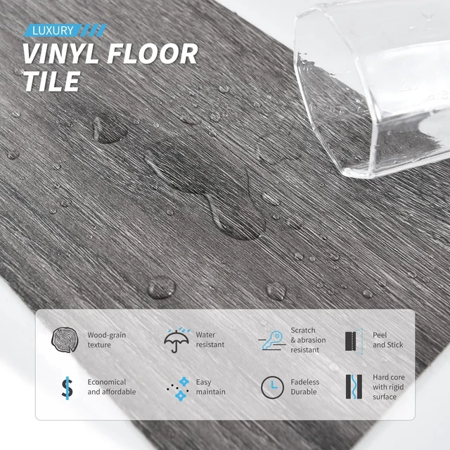 Alt view image 5 of 7 - Wood Texture Peel and Stick Vinyl Floor Planks, 36-Pack, Ebony Cover 54 Sq. Ft, Waterproof, Self-Adhesive, Scratch Resistant, Premium Vinyl, Ideal for Bedroom, Living Room, Kitchen, RV
