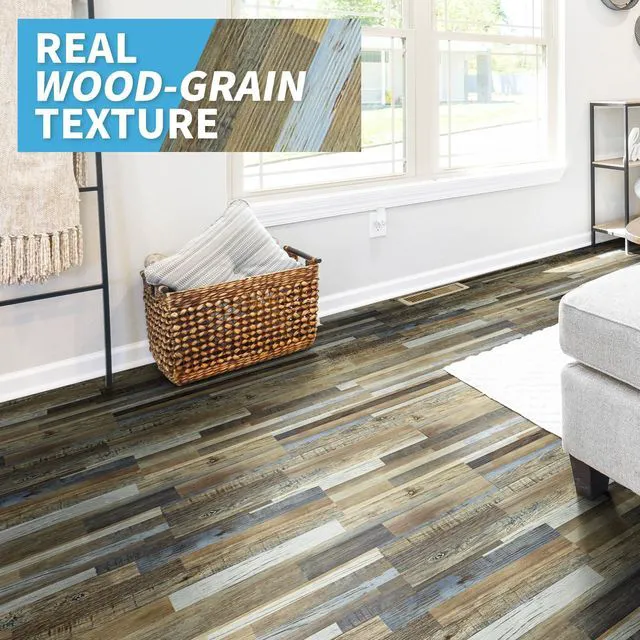 Alt view image 4 of 7 - Wood Texture Peel and Stick Vinyl Floor Planks, 36-Pack, Aspen Yellow Cover 54 sq.ft, Waterproof, Self-Adhesive, Scratch Resistant, Premium Vinyl, Ideal for Bedroom, Living Room, Kitchen, RV