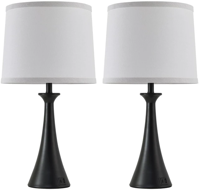 Alt view image 7 of 7 - Touch Table Lamps Set of 2, 21" Bedside Lamps with USB C+A 3 Way Dimmable Nightstand Lamps with Linen Shades, 2 LED Bulbs Included, Touch Lamp for Living Room, Bedroom and End Tables