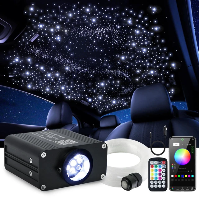 Main image of 16W Car Home Starlight Headliner Kit, Twinkle & Sound Activate RGBW Fiber Optic Lights with APP & Remote Control, Star Lights for Ceiling Decoration, 500 pcs 9.8ft