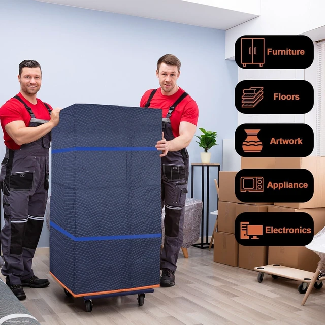 Alt view image 5 of 7 - 6Pk Heavy-Duty Moving Blankets 72x80in with 3 Large Rubber Band
