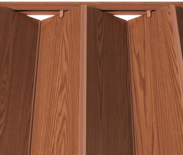 Alt view image 5 of 7 - Studio Series 36" x 80" PVC Foldable Accordion Door, Walnut Trimmable PVC panels, flexible single-layer design, space-saving interior door, room divider, easy installation