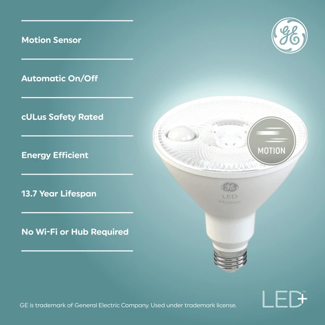 Alt view image 2 of 7 - LED+ Motion LED Light Bulbs, PAR38 Outdoor Security Floodlights, 15W, Warm White (3 Pack)
