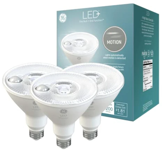 Main image of LED+ Motion LED Light Bulbs, PAR38 Outdoor Security Floodlights, 15W, Warm White (3 Pack)
