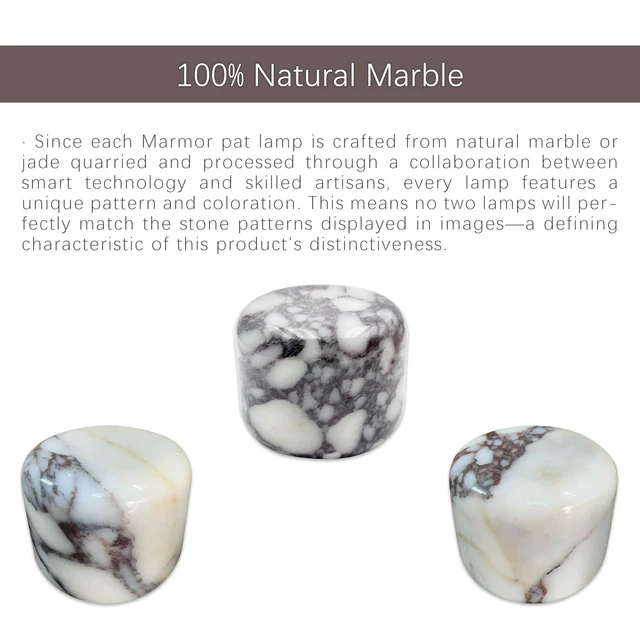 Alt view image 5 of 7 - Marble Lamp Table Lamp Unique Stone Touch Lamp Pat Lamp Type-C 3 Way Bedside Lamp Ambient Light Bedroom Stands Night Light Decorative LED Warm Portable Lamp Rechargeable